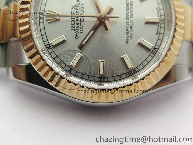 RG SS President Stick Markers NH05A Best GSF 178274 SEIKO 31mm Datejust Edition on Bracelet Dial SS RG Silver 1123